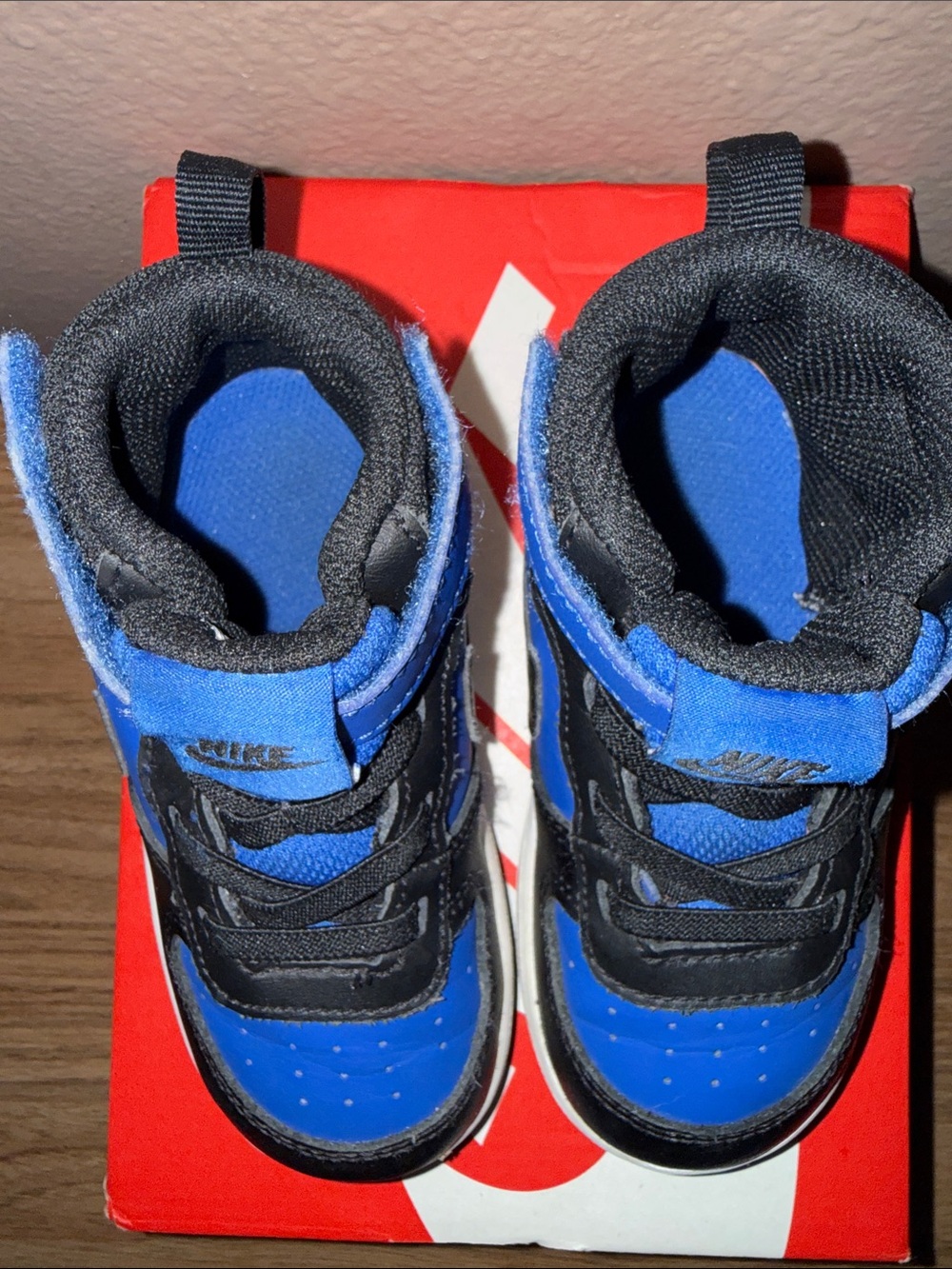 Nike Kids Royal Blue and Black High-Top Sneakers - Picture 3 of 10